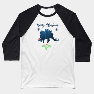 Christmas Dinosaur - Stegosaurus Baseball T-Shirt